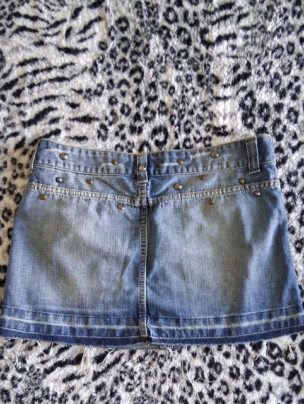 Wet Seal Blue Studded Denim Mini Skirt - Picture 2 of 4